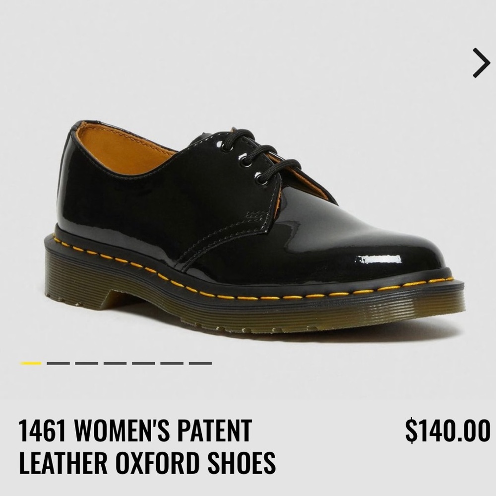 Women's Patent Leather Oxford Shoes - Black